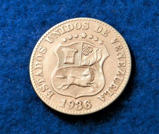 1936 Venezuela 5 Centimos - Awesome Coin - Tougher To Find