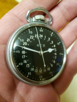 Vintage Ww2 Hamilton G.  C.  T Pocket Watch 992b