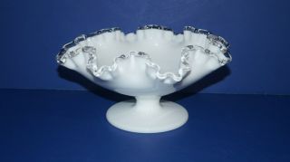 Vintage Milk Glass Pedestal Candy Bowl Dish