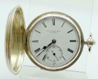 Gentleman’s Antique Silver Full Hunter Thomas Russell & Sons Pocket Watch.