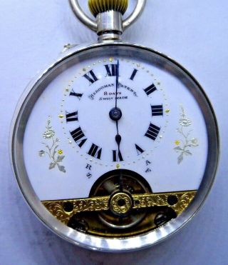 A Very Good Silver Hebdomas 8 Day Pocket Watch 1913