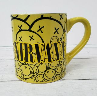 Nirvana Logo Smiley Face 14 Oz Ounce Ceramic Coffee Tea Mug Cup Band Kurt