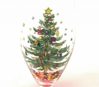 Nikko Christmastime Happy Holidays 16 oz Stemmed Beverage Glasses Set Of 4 NIB 2