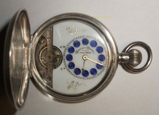 Antique Silver Hebdomas Hunter 8 Day Pocket Watch Hallmarked 1919
