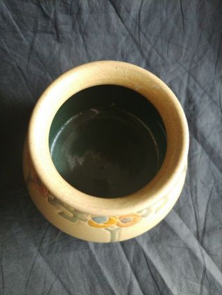 Marblehead Art Pottery Arts and Crafts Squat Vase with Rose Trees 3