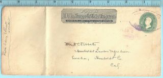 7/18/1883 San Francisco Wells Fargo Hc Tibbitts Humboldt Lumber Eureka