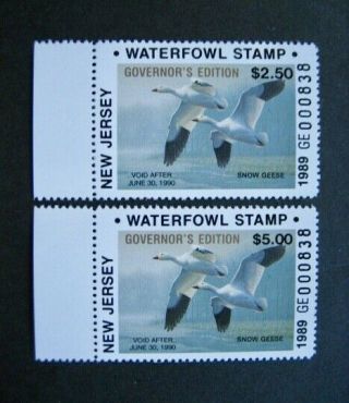 1989 Jersey State Duck Migratory Waterfowl Stamp Mnhog Res/nres Gov.  Ed.