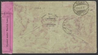BOER WAR 1902 cover to UK with 1/2d on 2d x 4,  censor & martial law tape 2