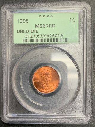 1995 - P U.  S.  Lincoln Cent Penny Double Die Error Pcgs Graded Ms67 Rd Ogh Nr