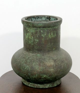 Vintage Arts and Crafts Green Bronze Copper Glaze Pottery Signed Clewell 3