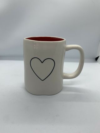 Rae Dunn White And Red “heart” ❤️ Ceramic Mug