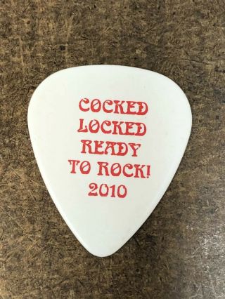 Aerosmith Joe Perry Cocked Locked Read To Rock 2010 South America Guitar Pick 8 2