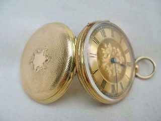 Fine Swiss Solid 18k Gold Ladies Keywind Pocket Watch.