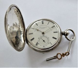 1902 Big Chunky Silver Cased John Forrest Fusee Full Hunter Pocket Watch