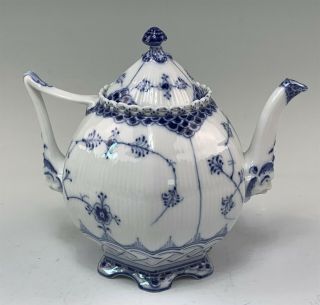 Royal Copenhagen Blue Fluted Full Lace Teapot & Lid 1119