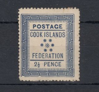 Cook Islands 1892 2 1/2d Blue Sg3 Mh Gum J6828