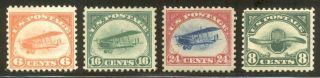 U.  S.  C1 - 4 Nhx - 1918 - 23 Airmails ($340)