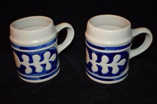 2 Williamsburg Approved Souvenir Mugs - Stoneware - Salt Glaze Pottery -