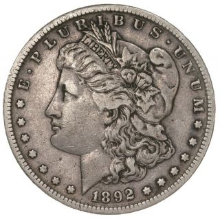 Raw 1892 - S Morgan $1 San Francisco Us Circulated Silver Dollar Coin