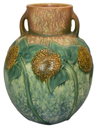 Roseville Pottery Sunflower Vase 493 - 9
