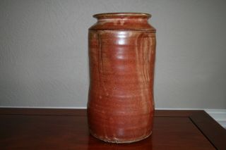 Warren Mackenzie - Studio Pottery - Red Shino Glaze Vase - Double Stamped - 2