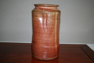 Warren Mackenzie - Studio Pottery - Red Shino Glaze Vase - Double Stamped - 3