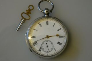 Antique Hallmarked Silver J.  W.  BENSON Fusee Pocket Watch Dated 1892. 3