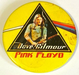 Pink Floyd - Dave Gilmour - Vtg 1970`s Very Large Button Badge 63mm Frying Pan