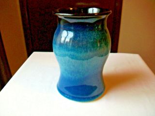 Bill Campbell Art Pottery Vase Blue 6 1/4 "