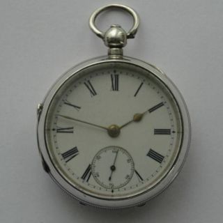 Very Good Antique English Sterling Silver Cased Pocket Watch,  Levy & Co Glasgow