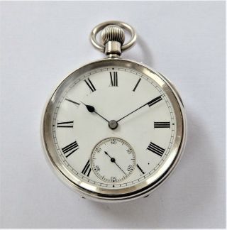 1885 Silver Cased English Lever Pocket Watch Mottram Stafford In Order