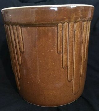 White Hall Stoneware Sp&s Columns Crock Canister Caramel Pottery Ill