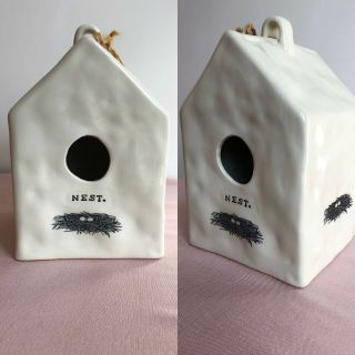 Vintage Rae Dunn M Studios Nest Icon Birdhouse Very Rare Early Dimples Gift
