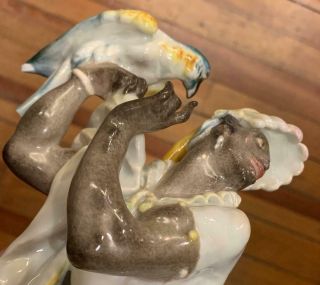 RARE Meissen Porcelain Blackamoor Figure with Parrot 3