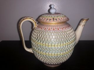 Royal Worcester Reticulated Double Walled Teapot By George Owen Circa 1875 3