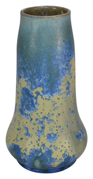 Thomas Gotham California Crystalline Arts And Crafts Pottery Blue Ceramic Vase