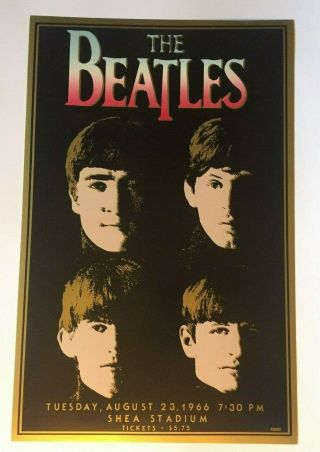 Rare 20 X 13 The Beatles Shea Stadium Poster Print 1966 1980 