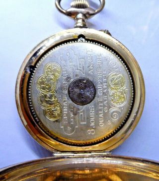 A very good Gold Plated HEBDOMAS 8 Day Pocket Watch 1919 3