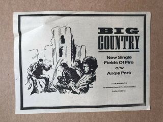Big Country Fields Of Fire Memorabilia Music Press Advert From 1983 - P