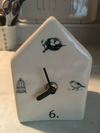 Vintage Rae Dunn Birdhouse Clock By Magenta — Rare And Discontinued
