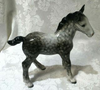 Vintage Beswick Shire Foal Horse - 951 - Rocking Horse Grey