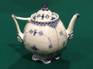 Blue Fluted Royal Copenhagen Tea Pot - Full Lace 1119 - 1st Quality - 2