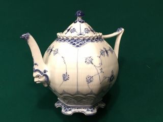 Blue Fluted Royal Copenhagen Tea Pot - Full Lace 1119 - 1st Quality - 3