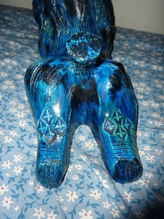Large MID CENTURY MODERN CERAMIC ALDO LONDI BITOSSI RAYMOR RIMINI BLUE lion 3