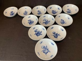 Royal Copenhagen Blue Flowers Braided 10/8152 Coupe Cereal Bowls Set 11 6 1/4 " D