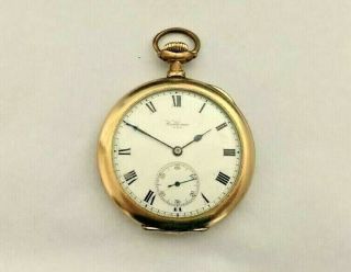 Antique Gold Fill Waltham Pocket Watch 17 Jewels 1908 Fwo Colonial Model