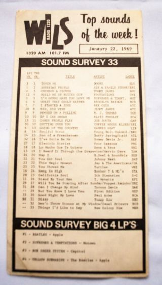 Wils Lansing Michigan Radio Music Chart January 22 1969 Doors Sly Family Stone