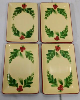 Southern Living At Home Gail Pittman 4 Appetizer Trays Plates Christmas Memories
