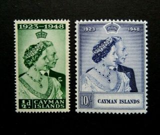 1948 Cayman Islands - Kgvi Royal Silver Wedding Stamps - Sg 129 & 130 - Mnh