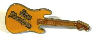 Jim Morrison - Doors Old Og Vtg 1980s Guitar Shaped Studded Enamel Metal Pin Badge